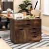 imageGiantex File Cabinet Rolling Lateral Filing Cabinet with Wheels 5 Drawers Load 220 Lbs Office Craft Storage Organization Mobile Storage Organizer Printer Stand for Home Office WhiteRustic Brown