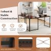 imageGiantex L Shaped Computer Desk 59 Inch Reversible Corner Desk with Power Outlet and USB Ports amp Monitor Stand Wooden Writing Desk Gaming Table for Home Office Room Small Space BlackRustic Brown