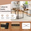 imageGiantex L Shaped Computer Desk 59 Inch Reversible Corner Desk with Power Outlet and USB Ports amp Monitor Stand Wooden Writing Desk Gaming Table for Home Office Room Small Space BlackNatural