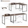 imageGiantex L Shaped Computer Desk 59 Inch Reversible Corner Desk with Power Outlet and USB Ports amp Monitor Stand Wooden Writing Desk Gaming Table for Home Office Room Small Space BlackRustic Brown