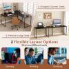 imageGiantex L Shaped Computer Desk 59 Inch Reversible Corner Desk with Power Outlet and USB Ports amp Monitor Stand Wooden Writing Desk Gaming Table for Home Office Room Small Space BlackBlack