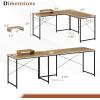 imageGiantex L Shaped Computer Desk 59 Inch Reversible Corner Desk with Power Outlet and USB Ports amp Monitor Stand Wooden Writing Desk Gaming Table for Home Office Room Small Space BlackNatural
