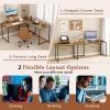 imageGiantex L Shaped Computer Desk 59 Inch Reversible Corner Desk with Power Outlet and USB Ports amp Monitor Stand Wooden Writing Desk Gaming Table for Home Office Room Small Space BlackNatural