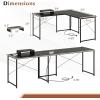 imageGiantex L Shaped Computer Desk 59 Inch Reversible Corner Desk with Power Outlet and USB Ports amp Monitor Stand Wooden Writing Desk Gaming Table for Home Office Room Small Space BlackBlack