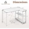 imageGiantex L Shaped Desk with Charging Station 47 Inch Reversible Computer Desk with Adjustable Storage Shelves amp Metal Frame Modern Corner Desk for Home Office Studying Writing Gaming WhiteWhite