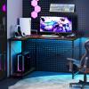 imageGiantex L Shaped Desk with Charging Station 47 Inch Reversible Computer Desk with Adjustable Storage Shelves amp Metal Frame Modern Corner Desk for Home Office Studying Writing Gaming WhiteRustic Brown