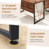 imageGiantex L Shaped Desk with Drawers 59 Large Computer Desk with Power Outlet Rustic Executive Wood Corner Desk Workstation Long Home Office Desk for Bedroom Work Study Writing Rustic Brown
