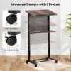 imageGiantex Mobile Podium Stand Adjustable Rolling Laptop Desk with 4 Wheels amp Tilting Desktop SittoStand Lectern Podium Standing Desk wStorage Shelf amp Cable Hole for Classroom Church Home Office 11