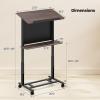 imageGiantex Mobile Podium Stand Adjustable Rolling Laptop Desk with 4 Wheels amp Tilting Desktop SittoStand Lectern Podium Standing Desk wStorage Shelf amp Cable Hole for Classroom Church Home Office 11