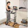imageGiantex Mobile Standing Desk Adjustable Rolling Computer Desk wTilting Desktop amp Storage Shelves PC Laptop Table Small Compact Desk on Wheels for Small Space Living Room amp Bedroom Black OakBlack