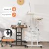 imageGiantex Mobile Standing Desk Adjustable Rolling Computer Desk wTilting Desktop amp Storage Shelves PC Laptop Table Small Compact Desk on Wheels for Small Space Living Room amp Bedroom Black OakWalnut