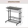 imageGiantex Mobile Standing Desk Adjustable Rolling Computer Desk wTilting Desktop amp Storage Shelves PC Laptop Table Small Compact Desk on Wheels for Small Space Living Room amp Bedroom Black OakBlack Oak