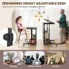 imageGiantex Mobile Standing Desk Adjustable Rolling Computer Desk wTilting Desktop amp Storage Shelves PC Laptop Table Small Compact Desk on Wheels for Small Space Living Room amp Bedroom Black OakBlack Oak