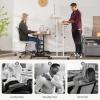imageGiantex Mobile Standing Desk Adjustable Rolling Computer Desk wTilting Desktop amp Storage Shelves PC Laptop Table Small Compact Desk on Wheels for Small Space Living Room amp Bedroom Black OakWalnut