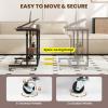 imageGiantex Mobile Standing Desk Adjustable Rolling Computer Desk wTilting Desktop amp Storage Shelves PC Laptop Table Small Compact Desk on Wheels for Small Space Living Room amp Bedroom Black OakBlack Oak