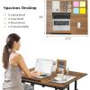 imageGiantex Mobile Standing Desk Adjustable Rolling Computer Desk wTilting Desktop amp Storage Shelves PC Laptop Table Small Compact Desk on Wheels for Small Space Living Room amp Bedroom Black OakWalnut