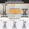imageGiantex Mobile Standing Desk Adjustable Rolling Computer Desk wTilting Desktop amp Storage Shelves PC Laptop Table Small Compact Desk on Wheels for Small Space Living Room amp Bedroom Black OakBlack
