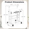 imageGiantex Mobile Standing Desk Adjustable Rolling Computer Desk wTilting Desktop amp Storage Shelves PC Laptop Table Small Compact Desk on Wheels for Small Space Living Room amp Bedroom Black OakWhite
