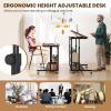 imageGiantex Mobile Standing Desk Adjustable Rolling Computer Desk wTilting Desktop amp Storage Shelves PC Laptop Table Small Compact Desk on Wheels for Small Space Living Room amp Bedroom Black OakRustic Brown
