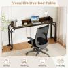 imageGiantex Overbed Table with Wheels 81 Queen Size Bed Desk with Adjustable Height and Length Rolling Laptop Table with Metal Frame Computer Desk for Bedroom Home Hospital