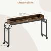 imageGiantex Overbed Table with Wheels 81 Queen Size Bed Desk with Adjustable Height and Length Rolling Laptop Table with Metal Frame Computer Desk for Bedroom Home Hospital