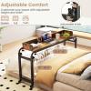 imageGiantex Overbed Table with Wheels 81 Queen Size Bed Desk with Adjustable Height and Length Rolling Laptop Table with Metal Frame Computer Desk for Bedroom Home Hospital