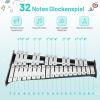 imageGiantex Percussion Glockenspiel Bell Kit 30 Notes Xylophone with Adjustable Height Frame Music Stand 8 Practice Pad Bell Mallets Drumsticks Carrying Bag for School Band Beginner Student32 Notes