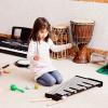 imageGiantex Percussion Glockenspiel Bell Kit 30 Notes with Carry Case Practice Pad Adjustable Height Stand Bell Mallets Wooden Sticks Music Stand Xylophone Percussion Instrument SetBirch Wood  Aluminum