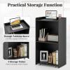 imageGiantex Portable Podium Stand Lectern Podium with 2 Storage Shelves 4 Universal Wheels Mobile Speaking Podium Hostess Stand Pulpits Rolling Laptop Desk Cart for Church Classroom Black 1 PackBlack