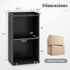 imageGiantex Portable Podium Stand Lectern Podium with 2 Storage Shelves 4 Universal Wheels Mobile Speaking Podium Hostess Stand Pulpits Rolling Laptop Desk Cart for Church Classroom Black 1 PackBlack