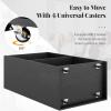 imageGiantex Portable Podium Stand Lectern Podium with 2 Storage Shelves 4 Universal Wheels Mobile Speaking Podium Hostess Stand Pulpits Rolling Laptop Desk Cart for Church Classroom Black 1 PackBlack