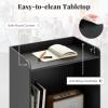 imageGiantex Portable Podium Stand Lectern Podium with 2 Storage Shelves 4 Universal Wheels Mobile Speaking Podium Hostess Stand Pulpits Rolling Laptop Desk Cart for Church Classroom Black 1 PackBlack