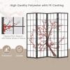 imageGiantex Room Divider 4 Panel 6FT Room Dividers Folding Privacy Screen Oriental Shoji Screen for Room Separation Portable Freestanding Japanese Wall Partition with Plum Blossom Design White
