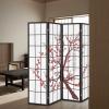 imageGiantex Room Divider 4 Panel 6FT Room Dividers Folding Privacy Screen Oriental Shoji Screen for Room Separation Portable Freestanding Japanese Wall Partition with Plum Blossom Design White