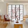 imageGiantex Room Divider 4 Panel 6FT Room Dividers Folding Privacy Screen Oriental Shoji Screen for Room Separation Portable Freestanding Japanese Wall Partition with Plum Blossom Design White