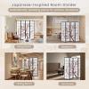 imageGiantex Room Divider 4 Panel 6FT Room Dividers Folding Privacy Screen Oriental Shoji Screen for Room Separation Portable Freestanding Japanese Wall Partition with Plum Blossom Design White