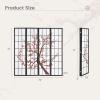 imageGiantex Room Divider 4 Panel 6FT Room Dividers Folding Privacy Screen Oriental Shoji Screen for Room Separation Portable Freestanding Japanese Wall Partition with Plum Blossom Design White