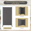 imageGiantex Room Divider Large Single Panel 73W x 73H Privacy Screen with Lockable Wheels Rolling Room Divider Panel for Home Office Studio Partition Fabric Wall Divider for Room Separation BrownGrey