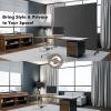imageGiantex Room Divider Large Single Panel 73W x 73H Privacy Screen with Lockable Wheels Rolling Room Divider Panel for Home Office Studio Partition Fabric Wall Divider for Room Separation BrownGrey