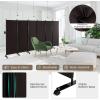 imageGiantex Room Divider Large Single Panel 73W x 73H Privacy Screen with Lockable Wheels Rolling Room Divider Panel for Home Office Studio Partition Fabric Wall Divider for Room Separation BrownBrown