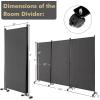 imageGiantex Room Divider Large Single Panel 73W x 73H Privacy Screen with Lockable Wheels Rolling Room Divider Panel for Home Office Studio Partition Fabric Wall Divider for Room Separation BrownGrey