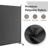 imageGiantex Room Divider Large Single Panel 73W x 73H Privacy Screen with Lockable Wheels Rolling Room Divider Panel for Home Office Studio Partition Fabric Wall Divider for Room Separation BrownGrey