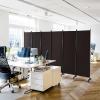 imageGiantex Room Divider Large Single Panel 73W x 73H Privacy Screen with Lockable Wheels Rolling Room Divider Panel for Home Office Studio Partition Fabric Wall Divider for Room Separation BrownBrown