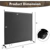 imageGiantex Room Divider Large Single Panel 73W x 73H Privacy Screen with Lockable Wheels Rolling Room Divider Panel for Home Office Studio Partition Fabric Wall Divider for Room Separation BrownGrey