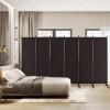 imageGiantex Room Divider Large Single Panel 73W x 73H Privacy Screen with Lockable Wheels Rolling Room Divider Panel for Home Office Studio Partition Fabric Wall Divider for Room Separation BrownBrown
