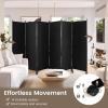 imageGiantex Room Divider Large Single Panel 73W x 73H Privacy Screen with Lockable Wheels Rolling Room Divider Panel for Home Office Studio Partition Fabric Wall Divider for Room Separation BrownBlack