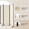 imageGiantex Room Divider Large Single Panel 73W x 73H Privacy Screen with Lockable Wheels Rolling Room Divider Panel for Home Office Studio Partition Fabric Wall Divider for Room Separation BrownBeige