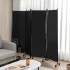 imageGiantex Room Divider Large Single Panel 73W x 73H Privacy Screen with Lockable Wheels Rolling Room Divider Panel for Home Office Studio Partition Fabric Wall Divider for Room Separation BrownBlack