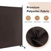 imageGiantex Room Divider Large Single Panel 73W x 73H Privacy Screen with Lockable Wheels Rolling Room Divider Panel for Home Office Studio Partition Fabric Wall Divider for Room Separation BrownBrown