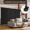 imageGiantex Room Divider Large Single Panel 73W x 73H Privacy Screen with Lockable Wheels Rolling Room Divider Panel for Home Office Studio Partition Fabric Wall Divider for Room Separation BrownBlack